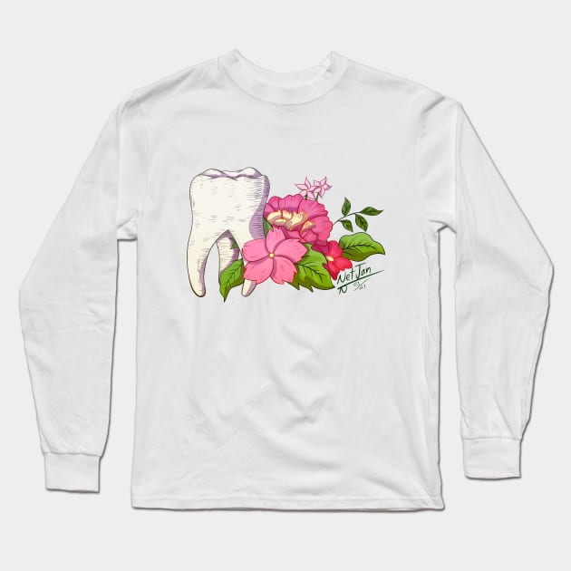 wisdom tooth pink Long Sleeve T-Shirt by NetJan